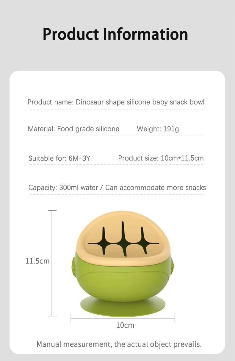 Dinosaur Silicone Spill-Proof Snack Cup - Collapsible